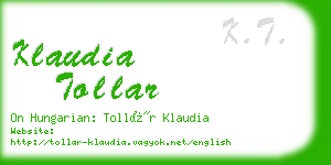 klaudia tollar business card